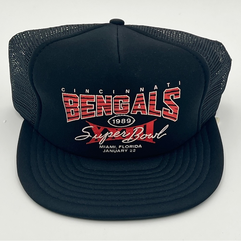 Vtg Cincinnati Bengals 1989‎ Super Bowl SnapBack trucker hat NOS